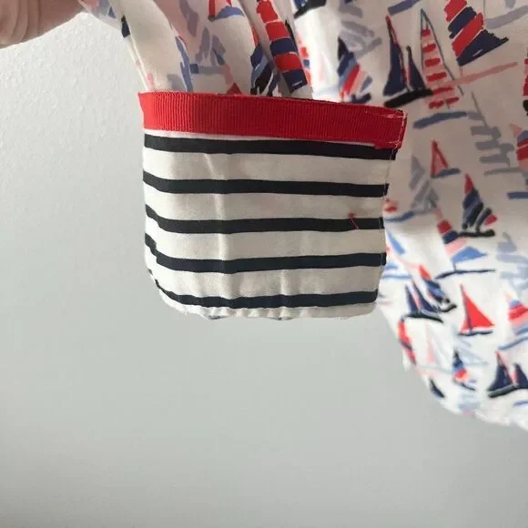 Foxcroft Sailboat Button Down 100% Cotton Shirt Size 12 - Picture 3 of 6